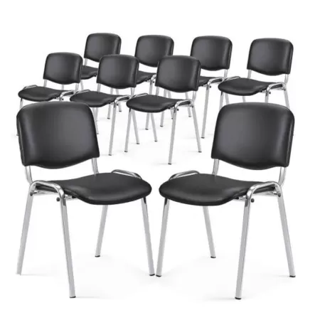 Scaune cromate pentru diverse zone de așteptare piele eco