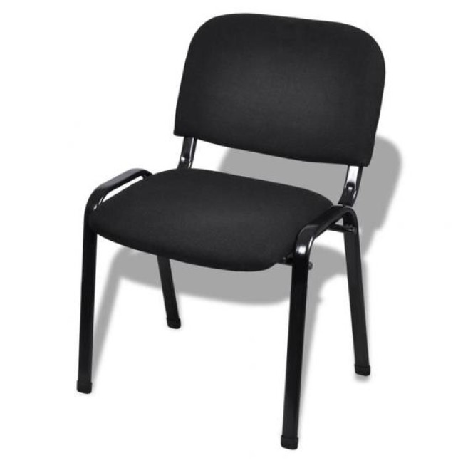 Scaune stofă neagră fabricate pe cadru negru Scaune stofă neagră fabricate pe cadru negru