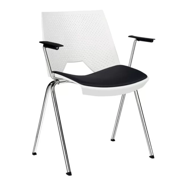 Scaune conferință Strike 2131 cu brațe și șezut tapițat