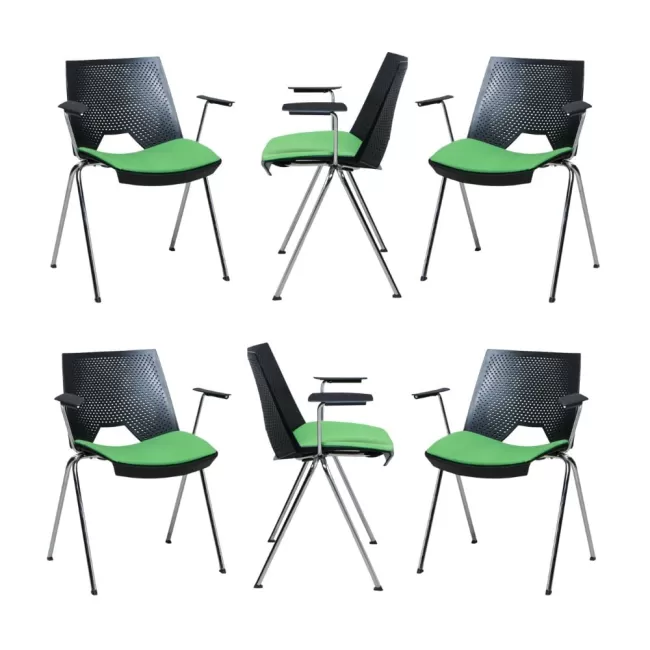 Scaune conferință Strike 2131 cu brațe și șezut tapițat