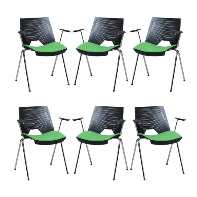 Scaune conferință Strike 2131 cu brațe și șezut tapițat