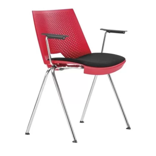 Scaune conferință Strike 2131 cu brațe și șezut tapițat