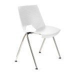 Scaune conferință Strike 2131 metal cromat+plastic alb Scaune conferință Strike 2131 metal cromat+plastic alb