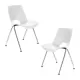 Scaune conferință Strike 2131 metal cromat+plastic alb