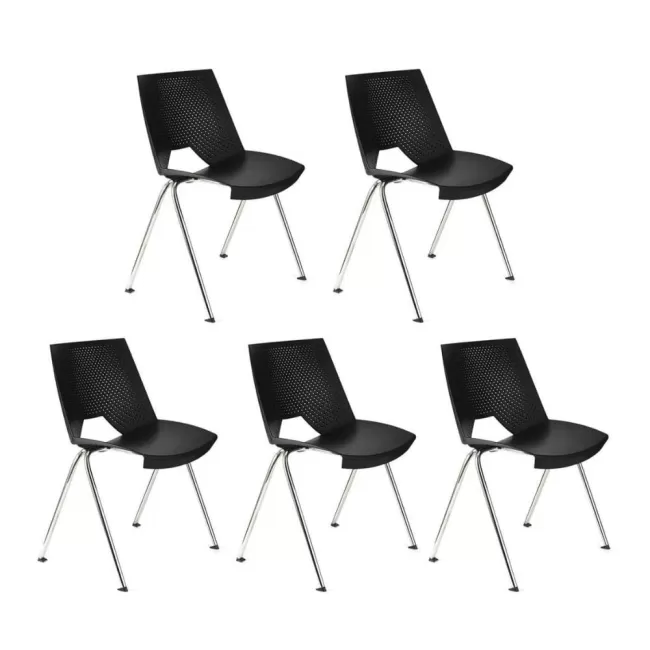 Scaune conferință Strike 2131 metal cromat+plastic negru