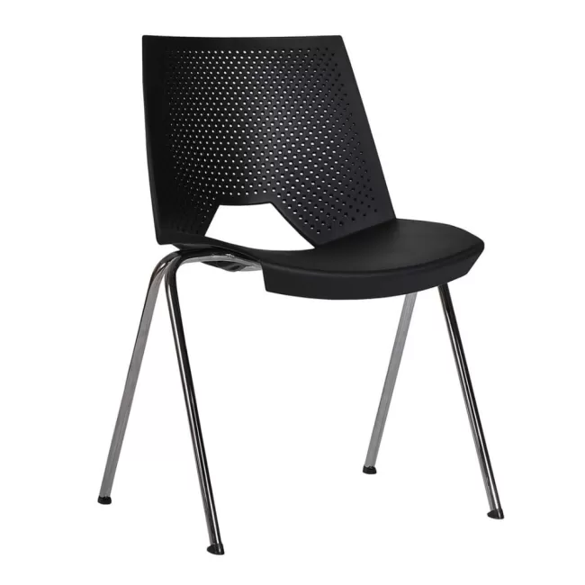 Scaune conferință Strike 2131 metal cromat+plastic negru