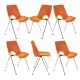 Scaune conferință Strike 2131 metal cromat+plastic portocaliu