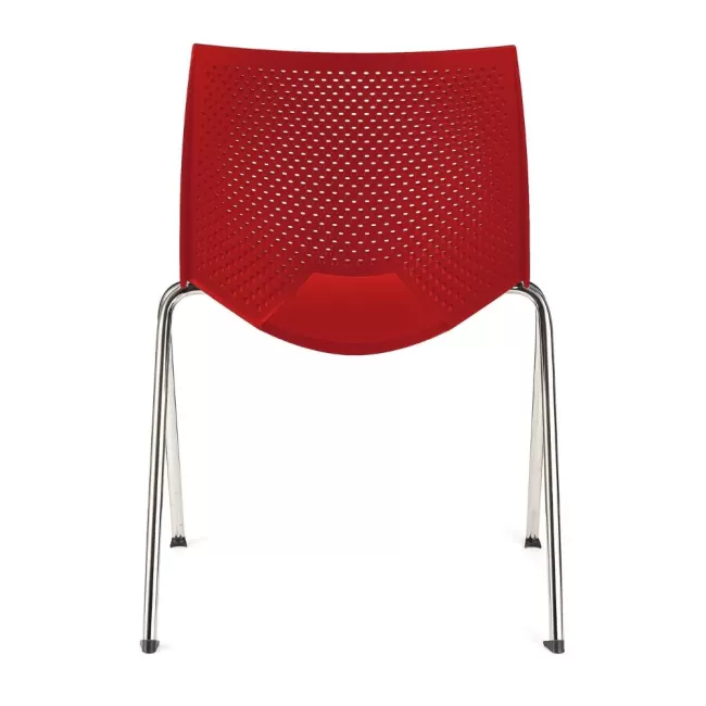 Scaune conferință Strike 2131 metal cromat+plastic roșu