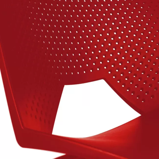 Scaune conferință Strike 2131 metal cromat+plastic roșu