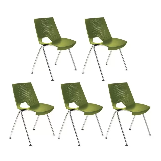 Scaune conferință Strike 2131 metal cromat+plastic verde