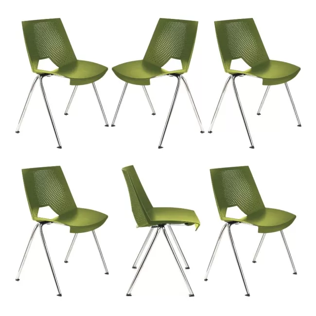 Scaune conferință Strike 2131 metal cromat+plastic verde