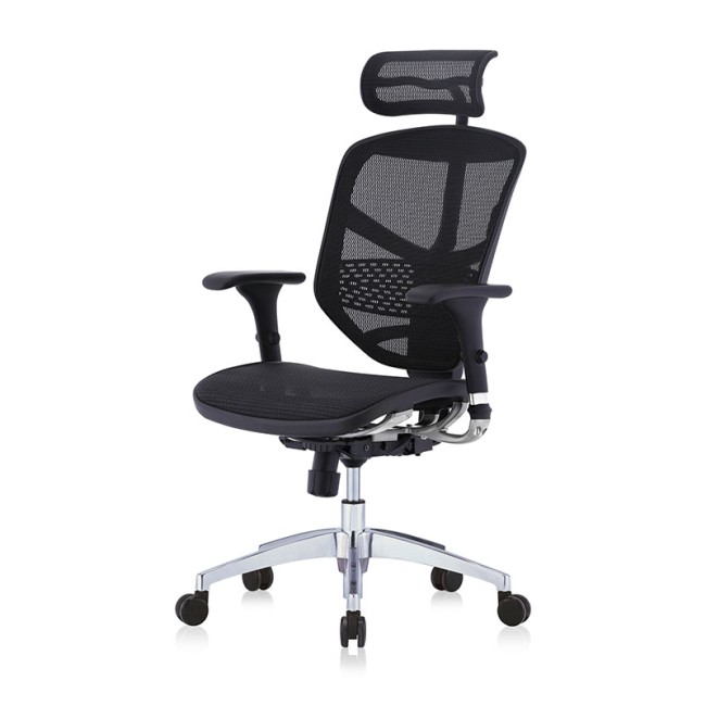Scaun ergonomic Enjoy cu tetieră-full mesh și bază aluminiu Scaun ergonomic Enjoy cu tetieră-full mesh și bază aluminiu