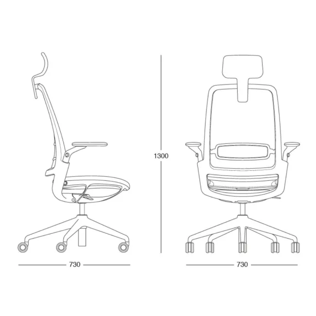 Scaun ergonomic de birou Etherea Alb cu tetieră PDH