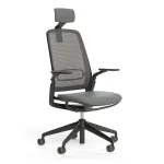 Scaun ergonomic de birou Etherea negru cu tetieră PDH
