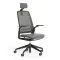 Scaun ergonomic de birou Etherea negru cu tetieră PDH