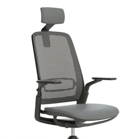 Scaun ergonomic de birou Etherea negru cu tetieră PDH