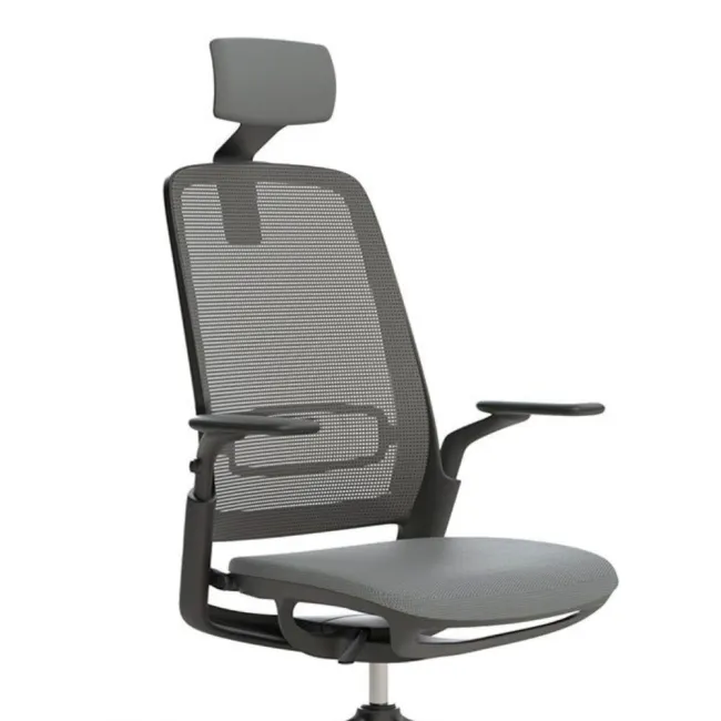 Scaun ergonomic de birou Etherea Negru cu tetieră PDH
