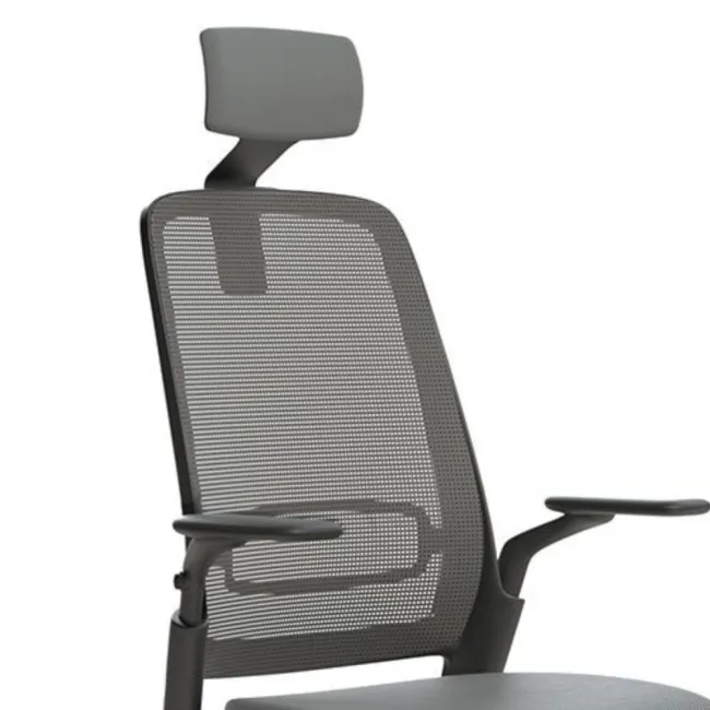 Scaun ergonomic de birou Etherea Negru cu tetieră PDH