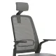 Scaun ergonomic de birou Etherea Negru cu tetieră PDH