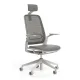 Scaun ergonomic de birou Etherea Alb cu tetieră PDH