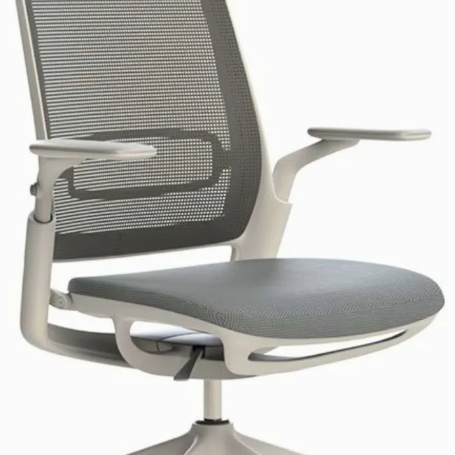 Scaun ergonomic de birou Etherea Alb cu tetieră PDH