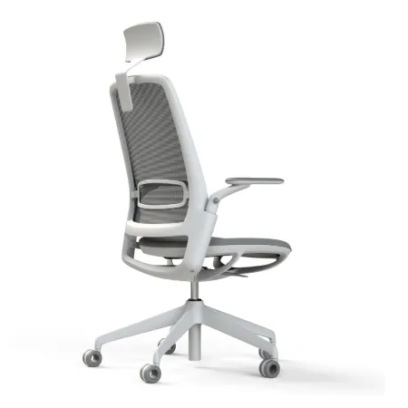 Scaun ergonomic de birou Etherea Alb cu tetieră PDH
