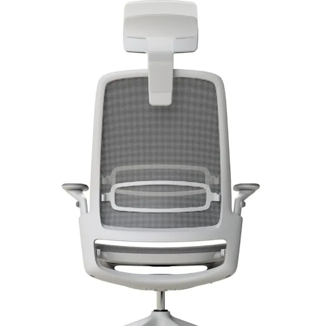 Scaun ergonomic de birou Etherea Alb cu tetieră PDH