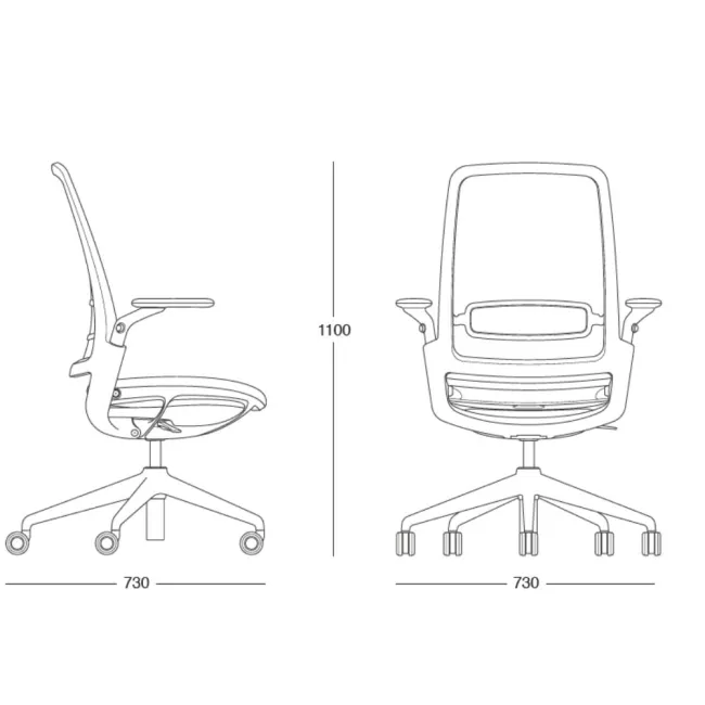 Scaun ergonomic de birou Etherea Alb