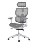 Scaune de birou HumanTech pe culorea alb cu mesh gri