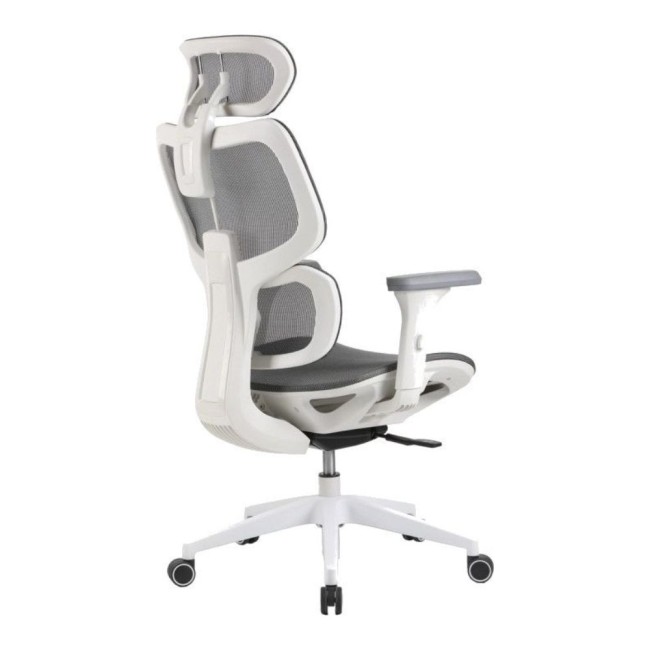 Scaune de birou HumanTech pe culorea alb cu mesh gri Scaune de birou HumanTech pe culorea alb cu mesh gri