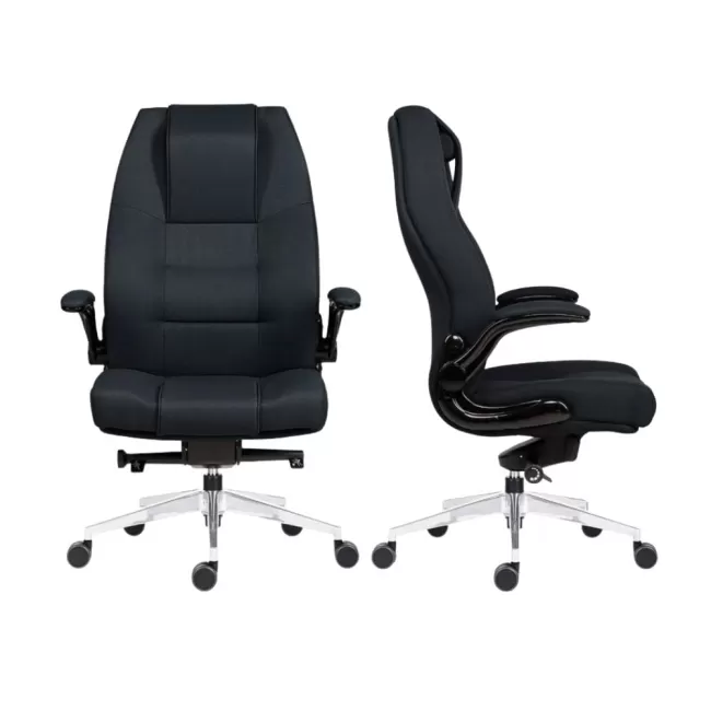 Scaun cu spătar înalt și rezistent Markus Negru