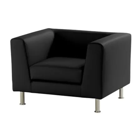 Fotoliu din piele Notre Dame 100 Negru