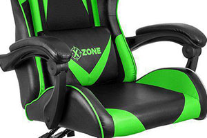 Scaune de gaming si birou din piele pe culoarea negru cu verde