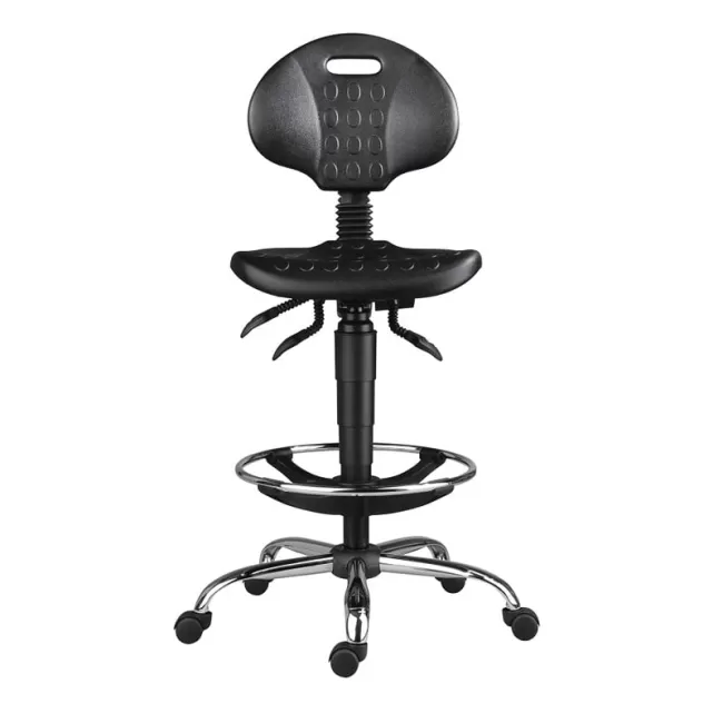 Scaune profesionale PU ASYN bază metalică cu suport picioare