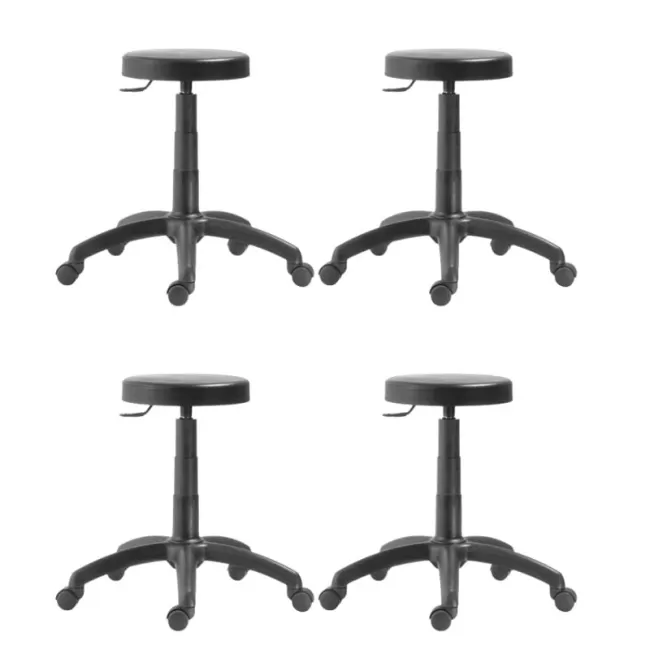 Scaun profesional rotativ negru PU TABURET