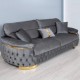 Canapea extensibilă Rio Lux cu 3 locuri, tapițată gri