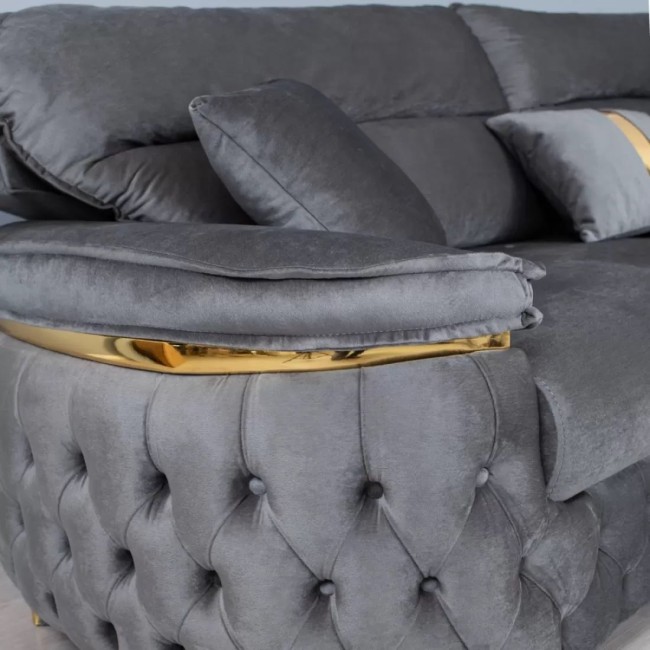 Canapea extensibilă Rio Lux cu 3 locuri, tapițată gri