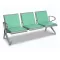 Bancă așteptare 3 locuri verde cu perne poliuretan – rezistentă și confortabilă