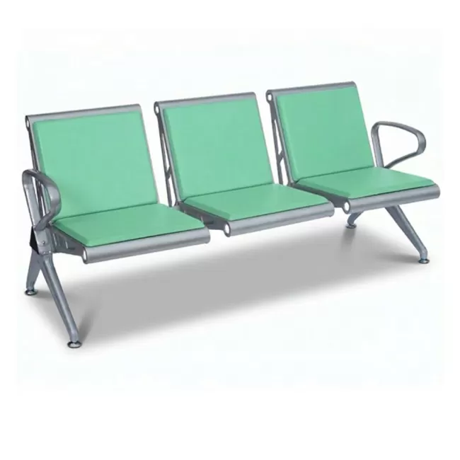 Bancă așteptare 3 locuri cu perne poliuretan – confort și durabilitate, verde