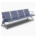 Bancă așteptare 4 locuri cu perne poliuretan – confort și durabilitate, gri