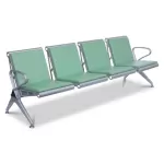 Bancă așteptare 4 locuri cu perne poliuretan – confort și durabilitate, verde