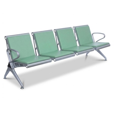 Bancă așteptare 4 locuri cu perne poliuretan – confort și durabilitate, verde