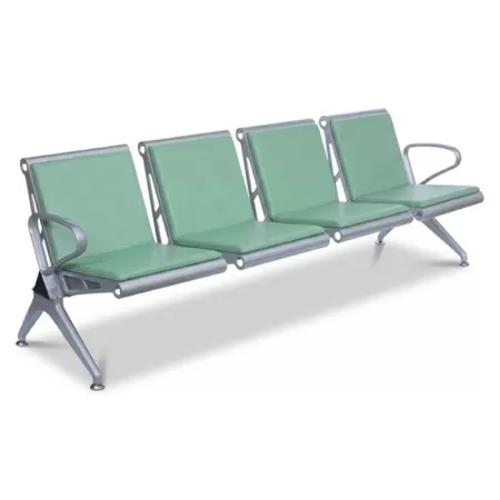 Bancă așteptare 4 locuri cu perne poliuretan – confort și durabilitate, verde