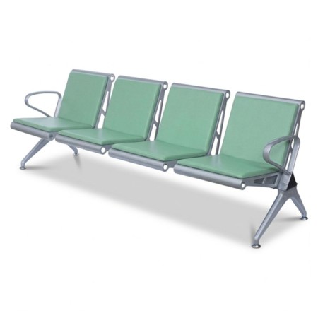 Bancă așteptare 4 locuri cu perne poliuretan – confort și durabilitate, verde