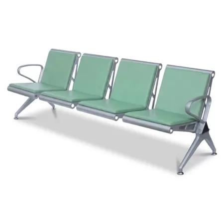 Bancă așteptare 4 locuri cu perne poliuretan – confort și durabilitate, verde