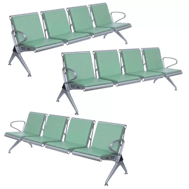 Bancă așteptare 4 locuri cu perne poliuretan – confort și durabilitate