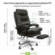 Scaun birou ergonomic 013 cu suport pentru picioare retractabil și piele ecologică premium