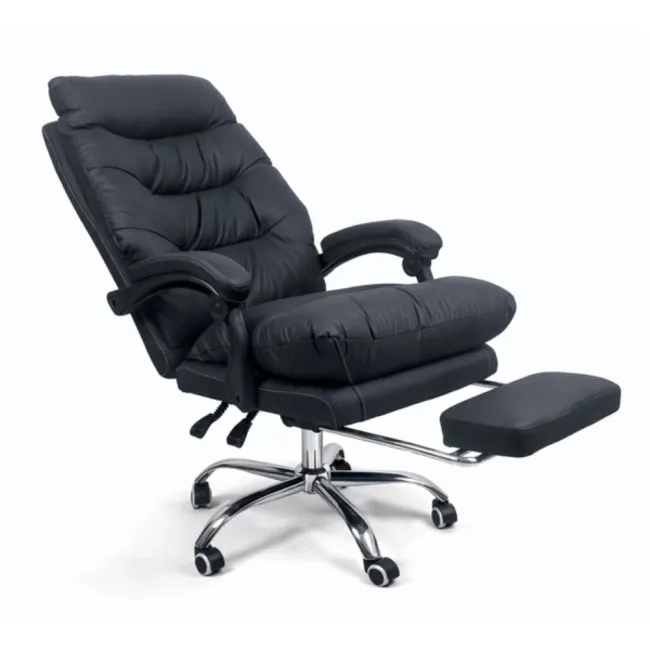 Scaun birou ergonomic 013 cu suport pentru picioare retractabil și piele ecologică premium