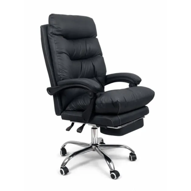 Scaun birou ergonomic 013 cu suport pentru picioare retractabil și piele ecologică premium