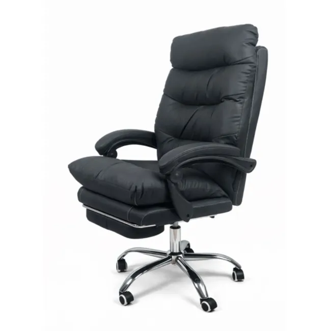 Scaun birou ergonomic 013 cu suport pentru picioare retractabil și piele ecologică premium